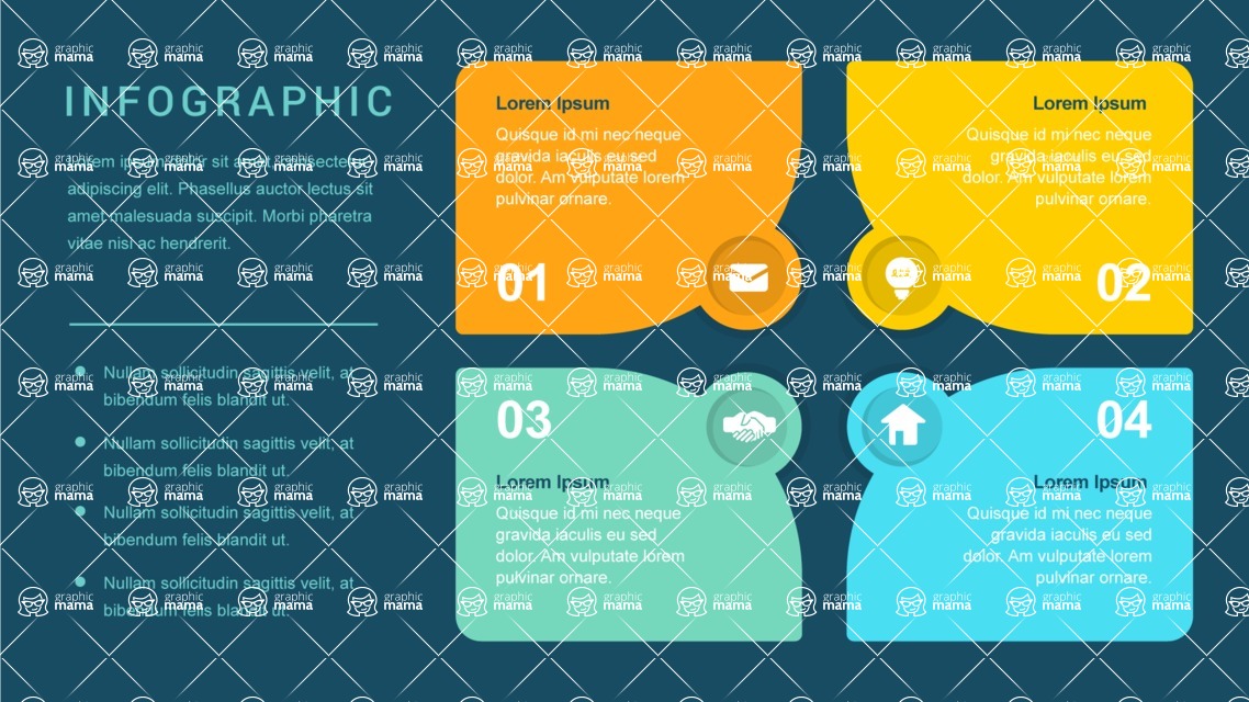 Infographic Templates Collection - Vector, Photoshop, PowerPoint, Google Slides - Dark Infographic Template with 4 Options